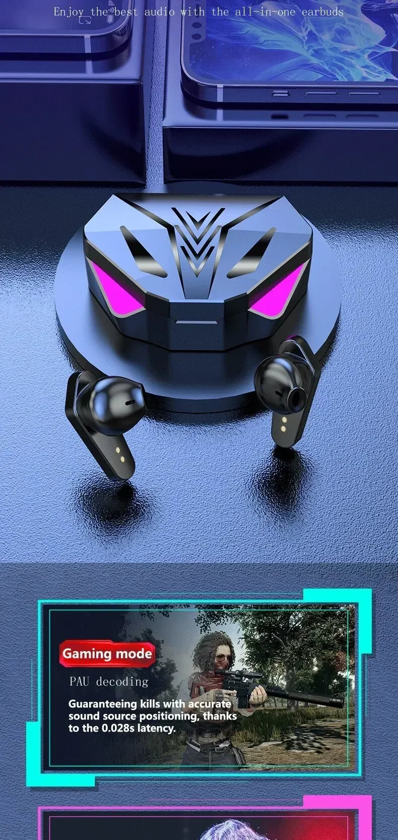 X15 TWS Gaming Earbuds Wireless Bluetooth Earphones With Mic Bass Audio Sound Positioning 9D Stereo Music HiFi Headset For Gamer