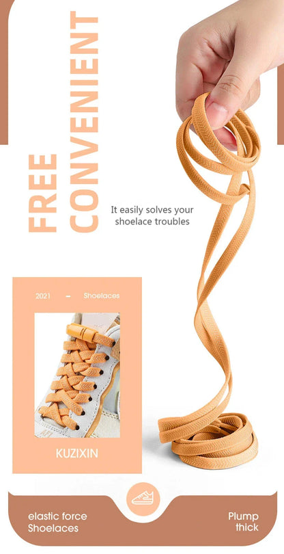 Magnetic Locking Shoelaces without ties Sneakers elastic laces  Children Adults Quick On/Off Shoelaces Shoe accessories 1 Pair