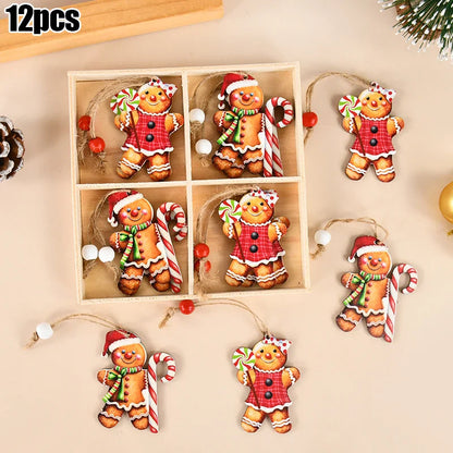 Christmas Nutcracker Soldier Wooden Pendant Xmas Tree Hanging Ornaments 2024 Navidad Decoration for Home 2025 New Year Gifts