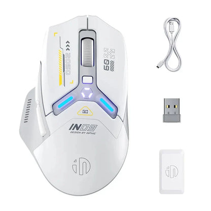 Inphic IN9 Wireless Gaming Mouse Rechargeable Ergonomics Bluetooth Mouse RGB Lighting Effect Desktop Computer Laptop Universal