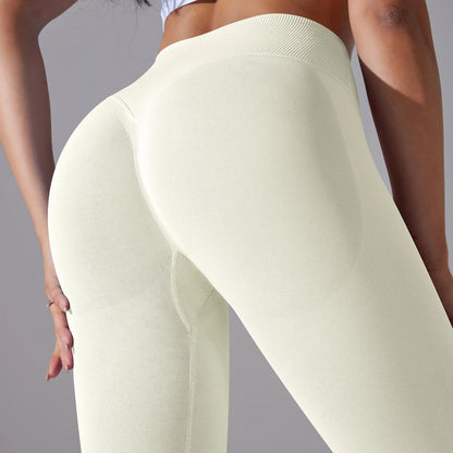 Crossover Waist Women Yoga Leggings Hips Lifting Gym Leggings Seamless Sport Pants High Waist Fitness Leggings Workout Running