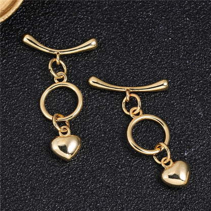 Juya Handmade 18K Gold Silver Plated Fastener Bail Connector Clasps Accessories For Needlework Pearls Beads Jewelry Making