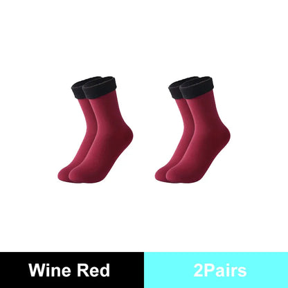 Winter Warm Solid Women Socks Thicken Thermal Socks Wool Cashmere Black Skin Seamless Snow Sock Velvet Unisex Socks