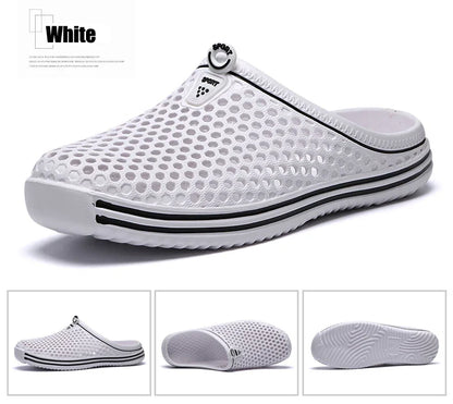 YRZL Men Summer Shoes Sandals Men's Holes Sandals Hollow Breathable Flip Flops Clogs Shoes Fashion Beach Slippers Big Size 45