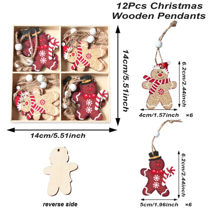 Christmas Gnomes Wooden Pendants Merry Christmas Decorations For Home 2024 Xmas Tree Christmas Ornaments Navidad New Year Gift
