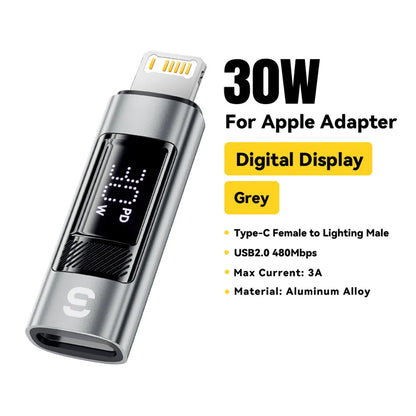 Essager Type C to Lighting OTG Adapter Digital Display Fast Charging Type-C Female To Lightning Male Connector For iPhone 15 14