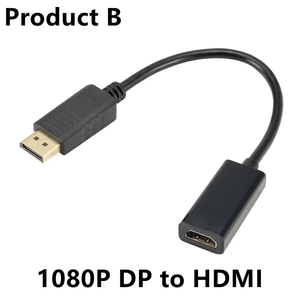 4K DP to HDMI-compatible Adapter Converter DisplayPort to HDMI Cable DP Male to HDMI Female HD TV Video Audio Adapter For PC TV