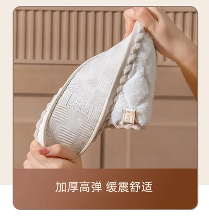 Cotton Slippers for Women Suitable for Spring Autumn Living Indoor Anti Slip Home Warm Home Couple Winter Furry Men Slippers