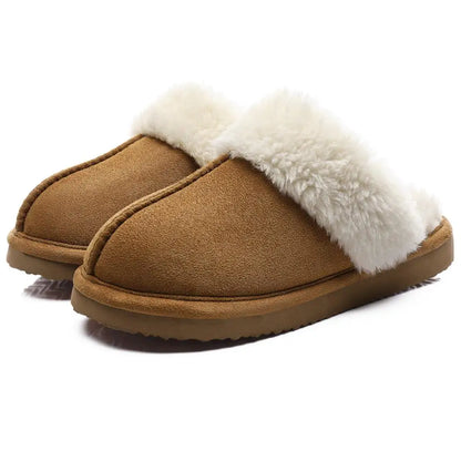 Comwarm Fluffy Winter Slippers For Women Furry Fuzzy Home Shoes Faux Fur House Plush Slippers Indoor Warm Comfy Mute Flats Slide