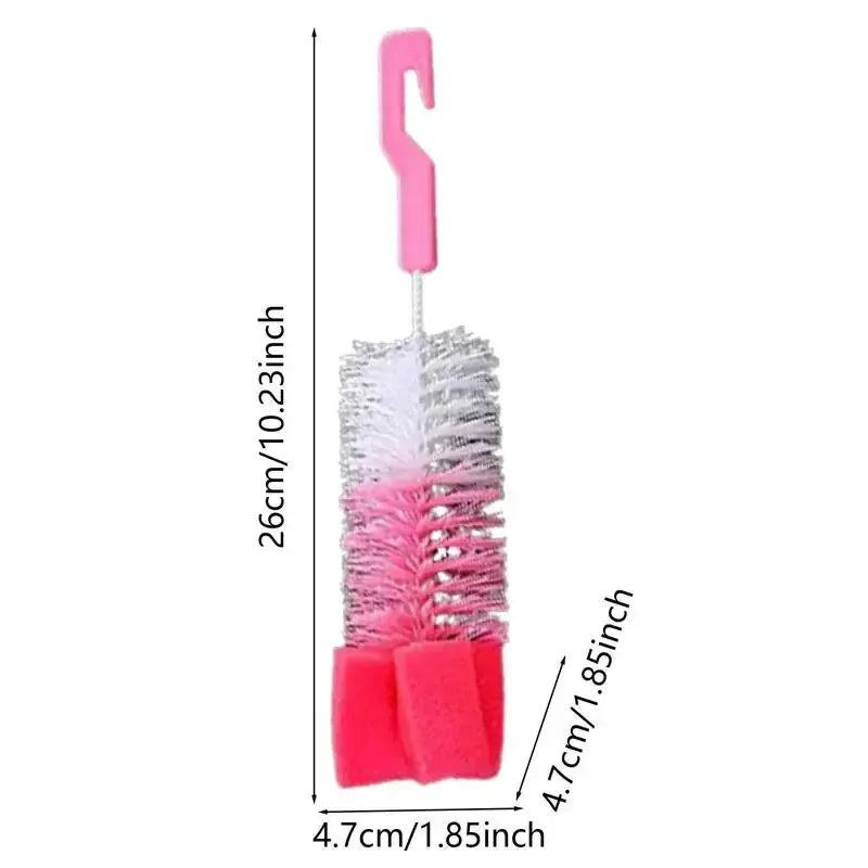 Baby Bottle Brush Multi-Purpose Long Handle Fine Hair Sponge Cleaning Brush Household Dishwashing Cup Washing Cleaning Tools