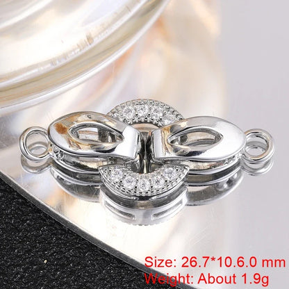 Juya Handmade 18K Gold Silver Plated Fastener Bail Connector Clasps Accessories For Needlework Pearls Beads Jewelry Making