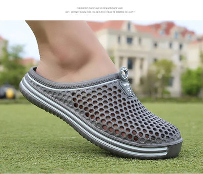 YRZL Mens Slippers Beach Shoes Unisex Hollow Outdoor Casual Men Beach Sandal Flip Flops Shoes Non-slip Size 36-45 Mens Slippers