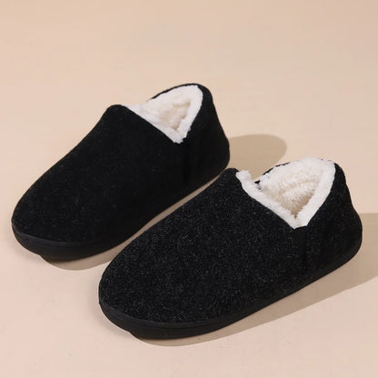Bebealy Winter Slippers For Men Outdoor Antiskid Men Slippers Fashion Casual Warm Fluffy Slippers Indoor Plush Flat Men Shoes
