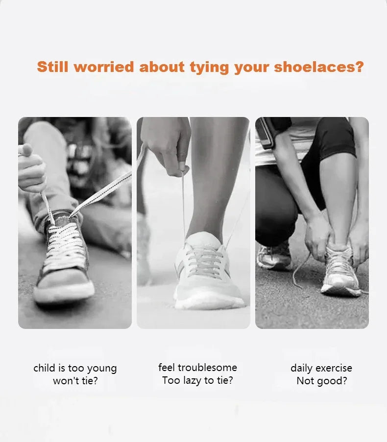 Flat Elastic Shoe Laces Sneakers No Tie Shoelaces for Shoes Tennis Quick Shoelace Clips Without Ties Shoe Accessories Kids Adult