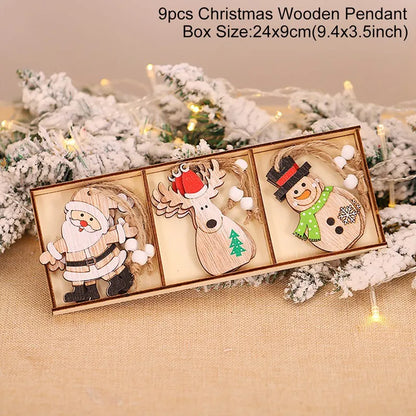 Christmas Gnomes Wooden Pendants Merry Christmas Decorations For Home 2024 Xmas Tree Christmas Ornaments Navidad New Year Gift