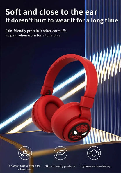 Disney Headphones Foldable HIFI Sound Bluetooth Headsets Spider-Man Series Wireless Earphones Bluetooth for Kids Anime Cartoon