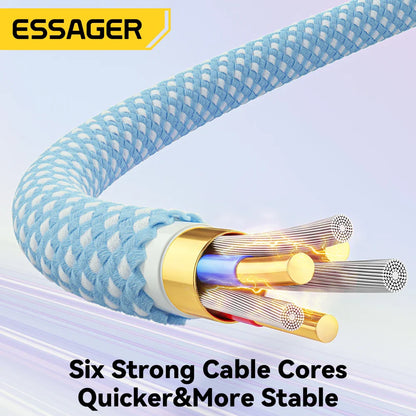 Essager 100W USB Type C To USB C Cable 5A PD Fast Charging Cable Type C Wire For Xiaomi Samsung Huawei Oppo Oneplus Macbook iPad