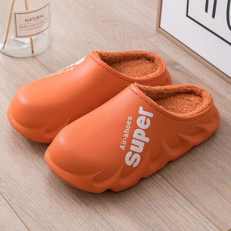 Comwarm Fur Sports Slippers For Women Winter Outdoor Waterproof Plush Home Slippers Female Fashion Indoor Soft Warm Furry Shoes