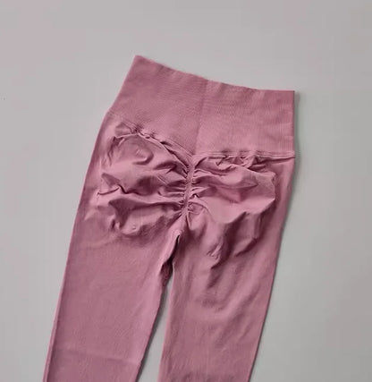 Seamless Sport Yoga  High Waist Pants Leggings Sport See Through Yoga Gym Running Quick Dry Pants Scrunch Butt Pants