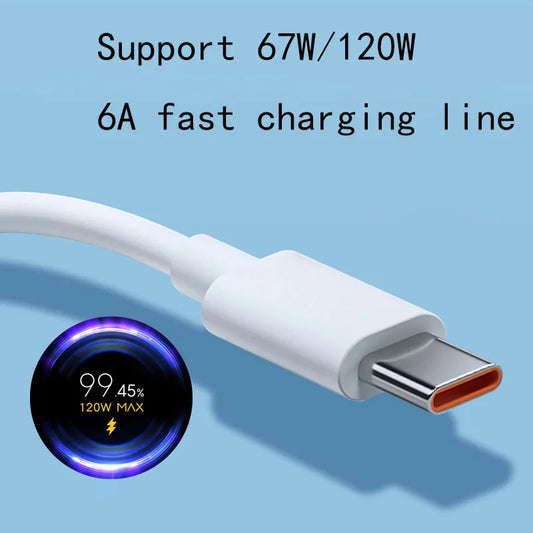 1M 1.5M 2M Super Flash Charging Typec Data Cable Suitable For Xiaomi 14 k50 pro 67W 120w Fast Charging Mobile Phone Charging Ca
