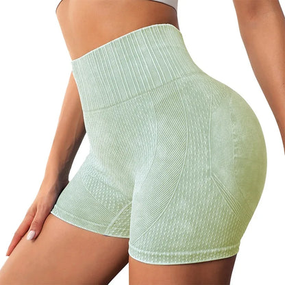 Seamless Knitted Buttock Sports New Shorts Running Yoga Fitness Pants Tight Quick Dry Training Yoga Shorts Women