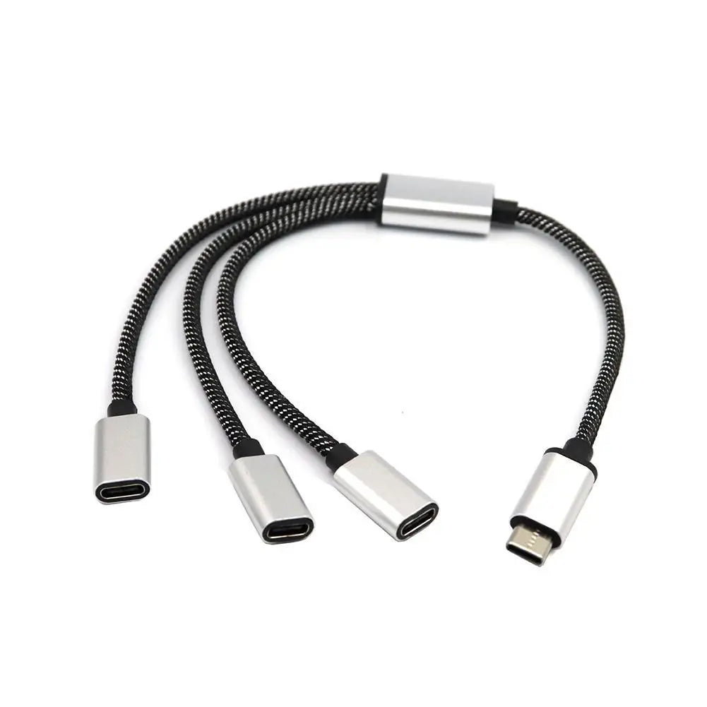 USB C Male To Double USB C Female Splitter Type C Hub For Type C Gaming Handle Charger Powerbanks Adapter
