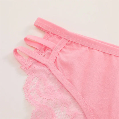 3PC/Set Women Sexy Lace Panties Low Rise Hollow Out Briefs Floral Transparent Underwear for Feamale Elastic Straps Soft Lingerie