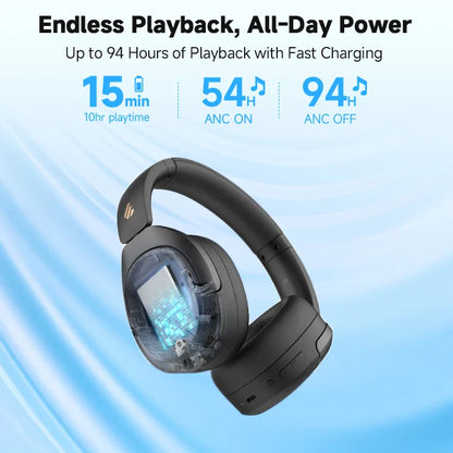 Edifier W830NB Wireless Headphones Bluetooth 5.4 Active Noise Cancelling Hi-Res Over-Ear Headset LDAC Foldable -45dB ANC 94H