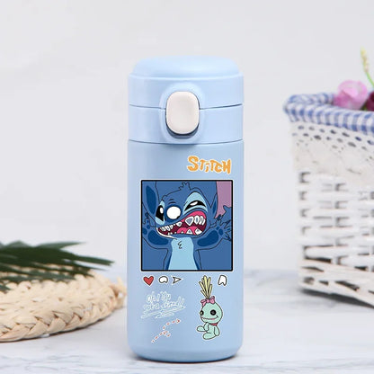 Disney Stitch 420ml Thermal Cup Sports Water Bottle Kids Portable Large Capacity Outdoor Vacuum Cup Stainless Steel Bottle