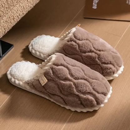 Cotton Slippers for Women Suitable for Spring Autumn Living Indoor Anti Slip Home Warm Home Couple Winter Furry Men Slippers