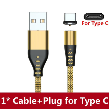 AUFU LED Magnetic USB Charging Cable USB Type C Phone Cable Magnet Phone Charger Micro USB For iPhone 11 12 Pro Max For Xiaomi