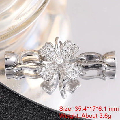 Juya Handmade 18K Gold Silver Plated Fastener Bail Connector Clasps Accessories For Needlework Pearls Beads Jewelry Making