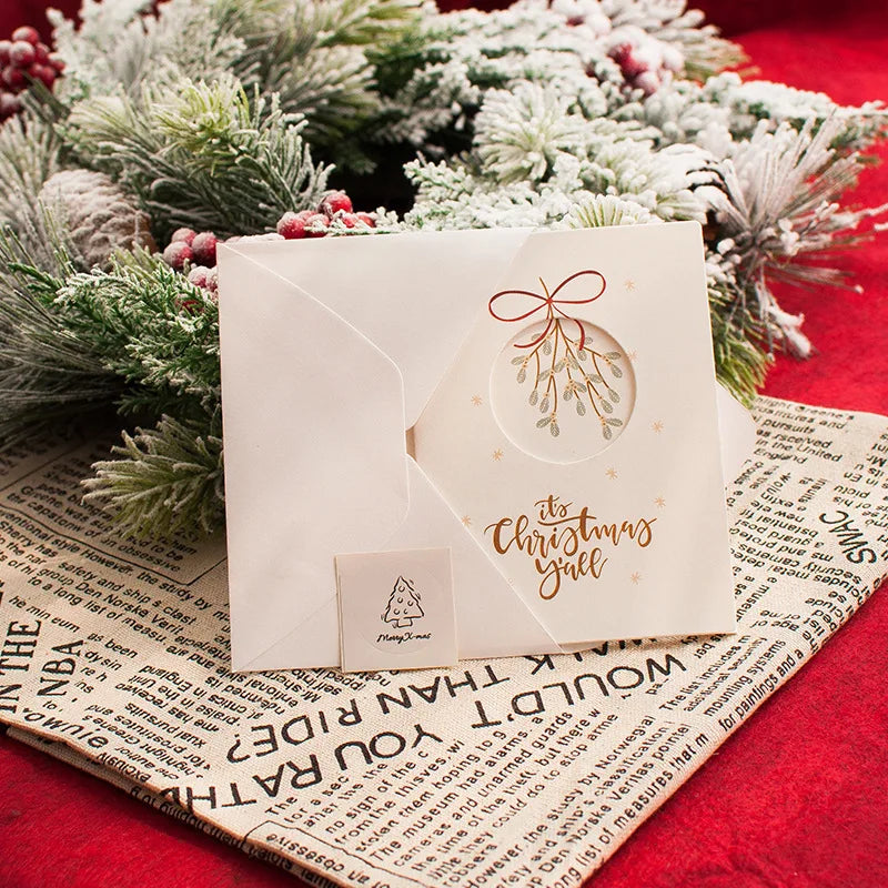 Merry Christmas Greeting Cards with Envelopes Christmas Party Invitation Cards New Year Postcard Gift Card Xmas Party Decoration