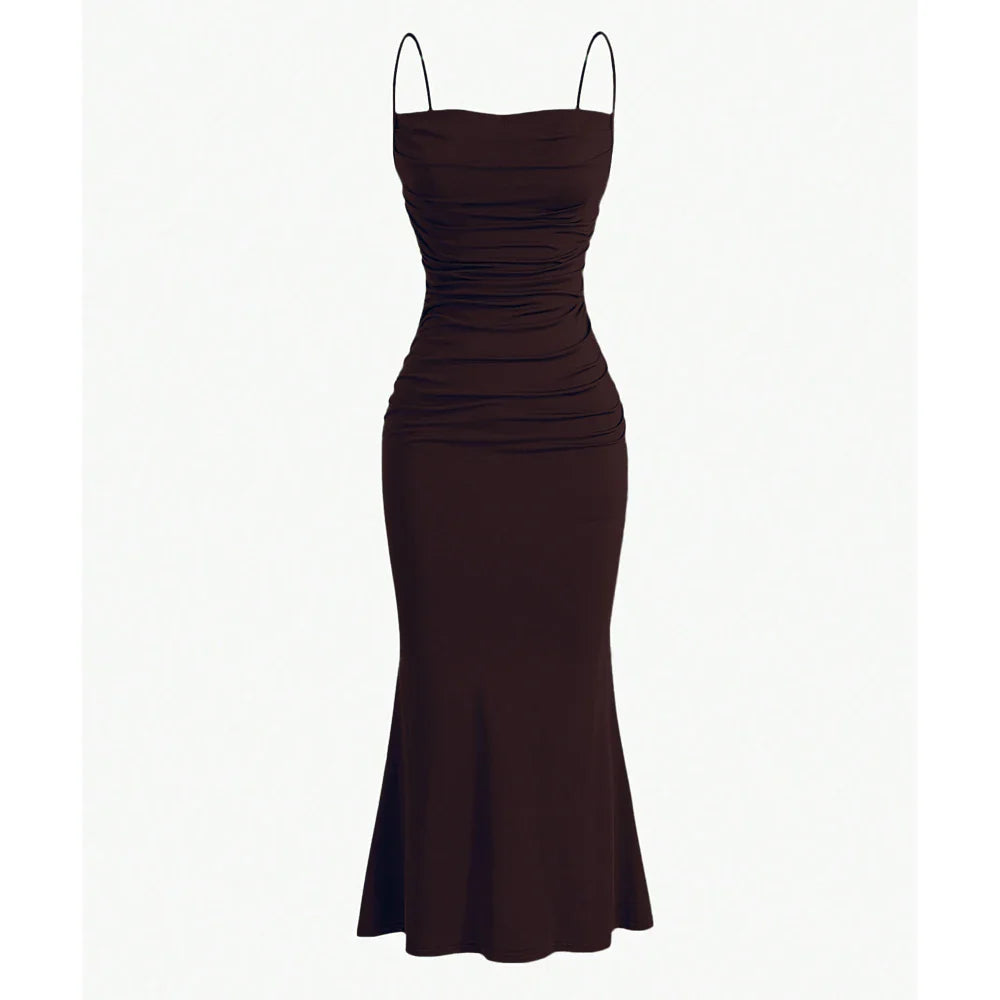 Mia Muse All Seasons Women's Dresses Elegant Party Fitting Slim Spaghetti Strap Mermaid Hem Maxi Fashion Party Dresses