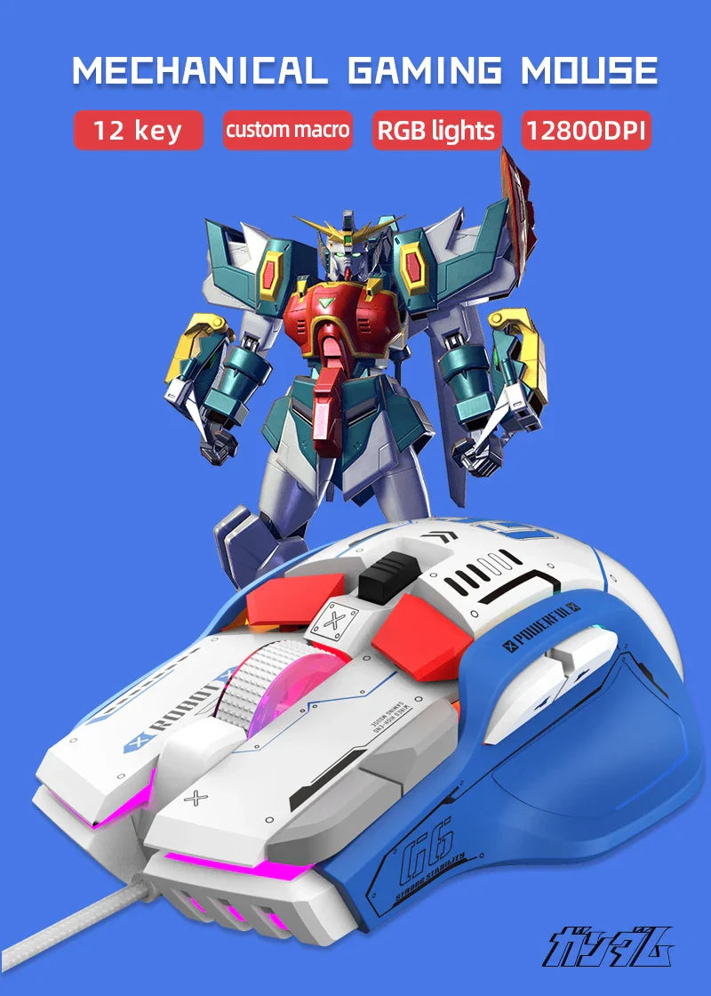 G6 Gaming Mouse Wired 128000DPI ChipA826 RGB Macro-programmable Ergonomic design superior for Gaming and Work