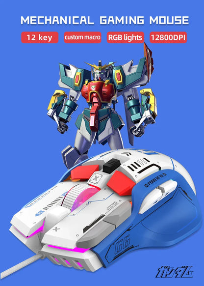 G6 Gaming Mouse Wired 128000DPI ChipA826 RGB Macro-programmable Ergonomic design superior for Gaming and Work