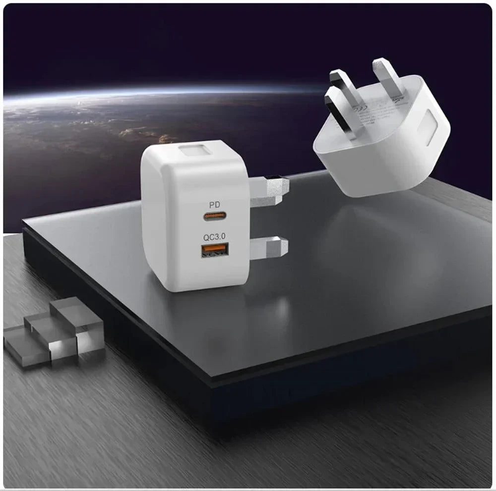 EU US UK 20W Dual Ports Type c USB C PD Wall Charger Fast Quick Charging Power Adapters For IPhone 11 12 13 14 15 Samsung htc lg