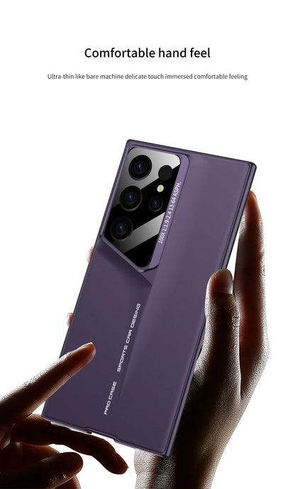 Ultrathin Blade Mecha Hard PC Matte Phone Case For Samsung Galaxy S24 S23 S22 Ultra Lens Protection Frosted Shockproof Cover