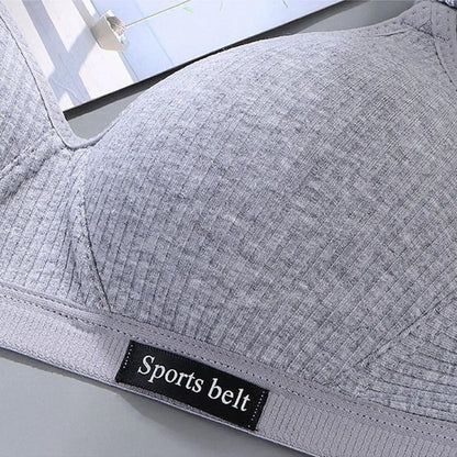 Cotton Women's AB cup Bra Underwear Wireless Gathering Comfortable V-Bra Women's Upward Push Underwear