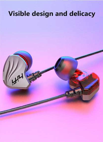 HIFI 6D Surround Bass In-Ear Wired Headphones 3.5mm Type C Earphone Sports Waterproof Gaming Headset Handfree Earbuds with Mic