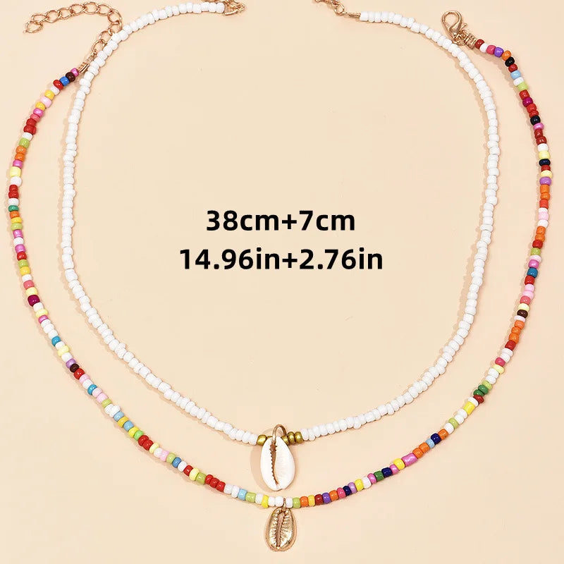 Tidepool Starfish Necklace - Surf & Beach Boho Jewelry Starfish Turtle Beaded Choker Necklaces, Adjustable Necklaces, Ocean Gift