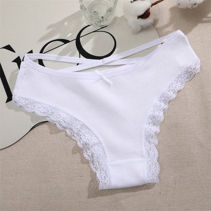 4PCS Women's Cotton Briefs Sexy Female Underpants Elasticity Comfortable Underwear Panties Lingerie S-XL  Solid Color Intimate