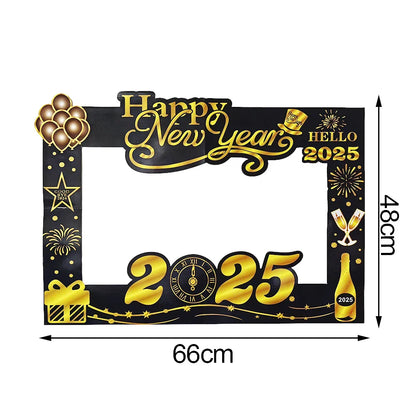 Happy New Year 2025 Balloons Gold Number 2025 Foil Balloons Happy New Year Letters Balloon Banner Gold New Years Eve Party Decor