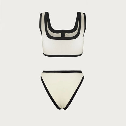 Woman Swimwear 2024 High Waist Bikinis Shorts Women's Swimsuit Luxury Ribbed Two-piece Bathing Suits Summer Bikini Set Swim Suit