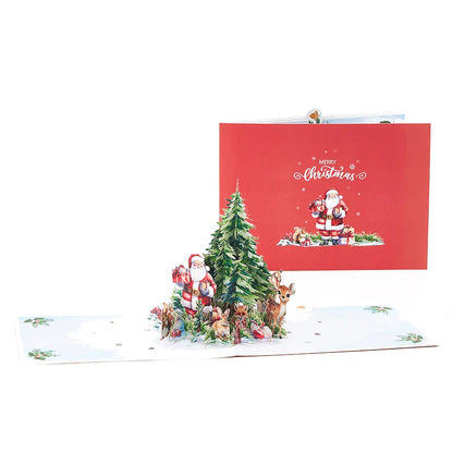 Merry Christmas Greeting Cards Handmade Christmas Gift Postcard With Envelope Snowman Elk Xmas Party New Year Thanksgiving Gifts