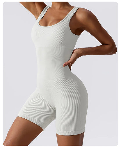 High Elastic Integrated Tight Fitting Jumpsuit Aerial Beauty Back Yoga Suit Seamless Jumpsuit for Women