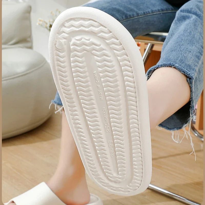 Men's Summer Slippers EVA Indoor Bathroom Thick Sole Diamond Check Massage Sensation Beach Non-slip Ladies Comfort Flat Shoes