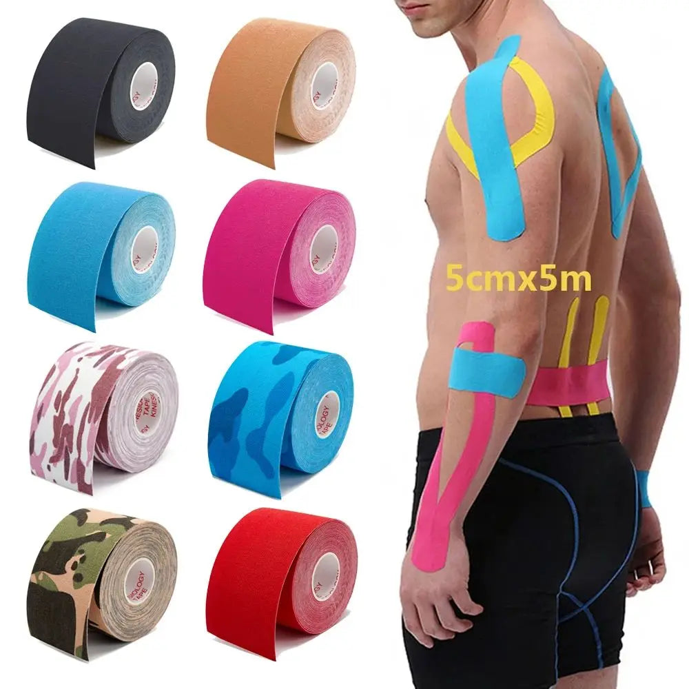 Tapes Kinesio Elastic Bandage Knee Pads Tapes Kinesiology Support Pads Locking Sports Self-Adhesive Venda Kinesiotape Bandage ￼