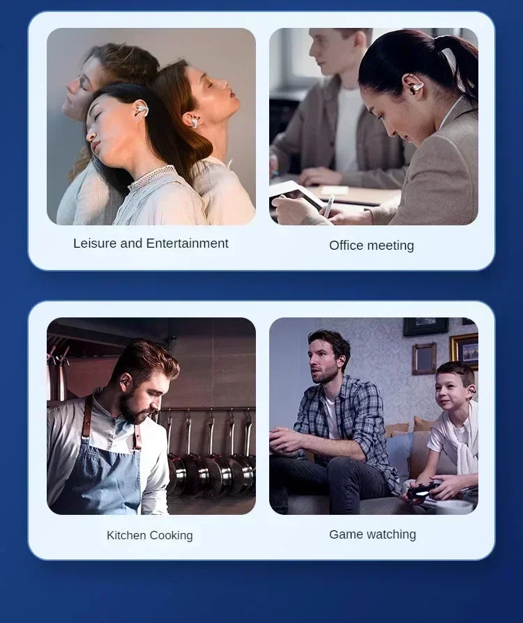 NEW Bluetooth 5.3 Wireless Bone Conduction Headphones T75 Clip Ear Music Noise Canceling Headset HD Call Sports Gaming Earphone