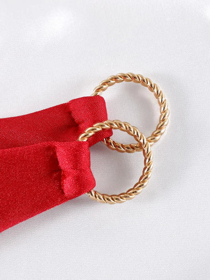 Solid Color Bikinis Push Up Swimwear Women Halter Bikini Set Shiny Swimsuit Push Up Bathing Suits Bandage Beachwear Thong